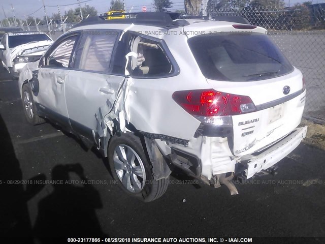 4S4BRBKC2B3325814 - 2011 SUBARU OUTBACK 2.5I LIMITED WHITE photo 3