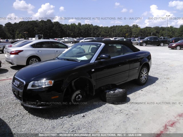 WAUAF48H39K001288 - 2009 AUDI A4 2.0T CABRIOLET BLACK photo 2