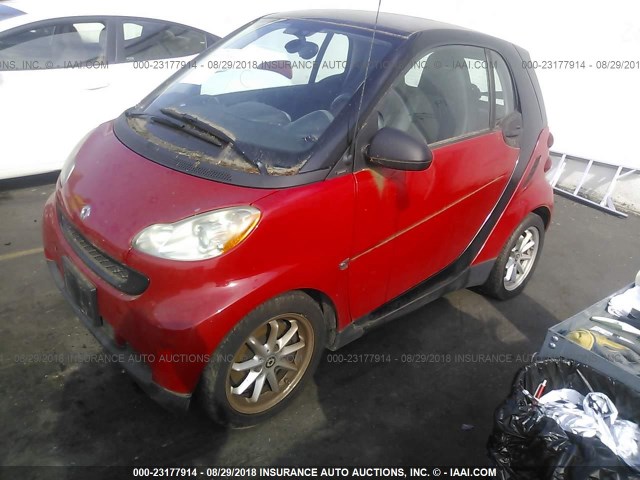 WMEEJ31X19K236918 - 2009 SMART FORTWO PURE/PASSION RED photo 2