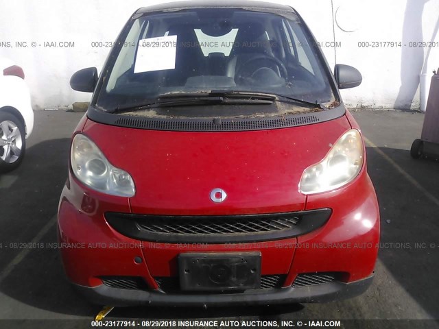 WMEEJ31X19K236918 - 2009 SMART FORTWO PURE/PASSION RED photo 6