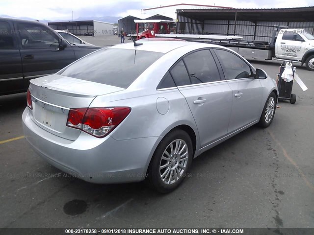 1G1PJ5SB7D7109973 - 2013 CHEVROLET CRUZE ECO SILVER photo 4