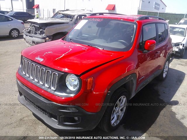 ZACCJBBB0HPG32197 - 2017 JEEP RENEGADE LATITUDE RED photo 2