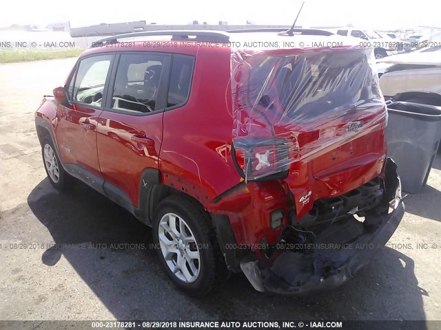 ZACCJBBB0HPG32197 - 2017 JEEP RENEGADE LATITUDE RED photo 3