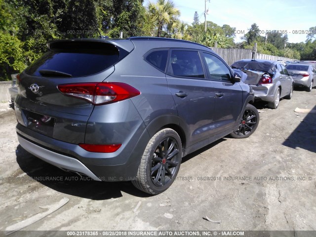 KM8J33A25HU489007 - 2017 HYUNDAI TUCSON LIMITED/SPORT AND ECO/SE GRAY photo 4