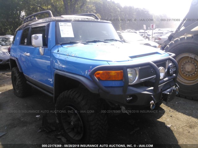 JTEBU11F770004834 - 2007 TOYOTA FJ CRUISER BLUE photo 1