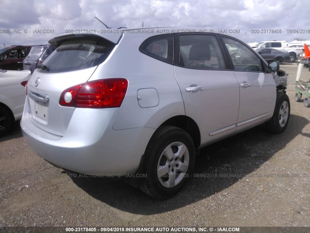 JN8AS5MT4BW564822 - 2011 NISSAN ROGUE S/SV/KROM SILVER photo 4