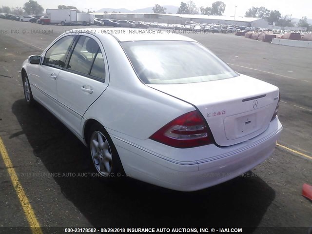 WDBRF81J64F470191 - 2004 MERCEDES-BENZ C 240 4MATIC WHITE photo 3