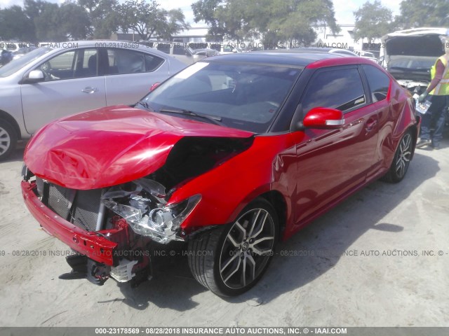JTKJF5C76E3086860 - 2014 TOYOTA SCION TC წითელი ფოტო 2