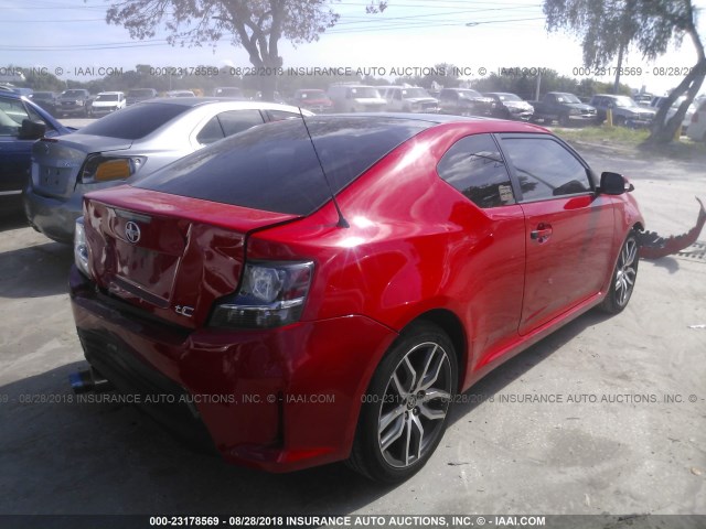 JTKJF5C76E3086860 - 2014 TOYOTA SCION TC წითელი ფოტო 4