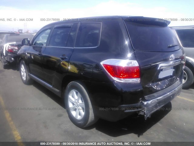 5TDZA3EH3DS038264 - 2013 TOYOTA HIGHLANDER PLUS BLACK photo 3