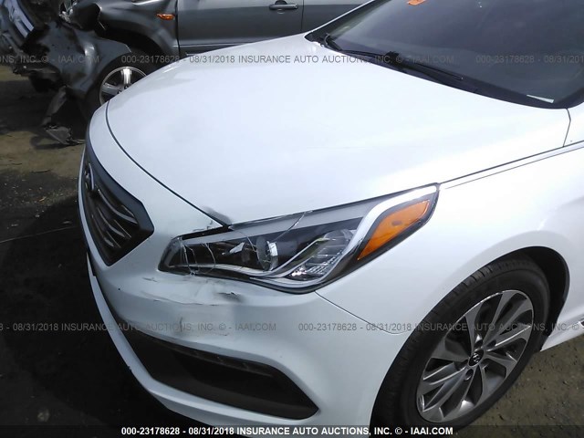 5NPE34AF0GH364231 - 2016 HYUNDAI SONATA SPORT/LIMITED WHITE photo 6