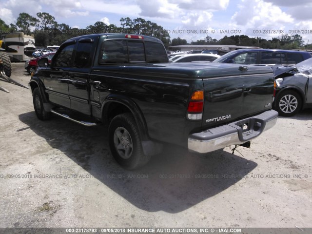 5TBRT38101S208139 - 2001 TOYOTA TUNDRA ACCESS CAB LIMITED GREEN photo 3