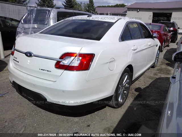 1FAHP2FW7AG109981 - 2010 FORD TAURUS LIMITED WHITE photo 4