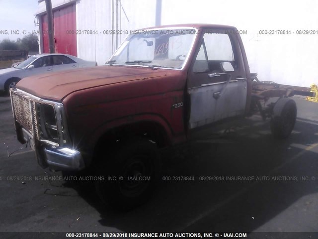 1FTEF26Y8DRA19698 - 1983 FORD F250 RED photo 2