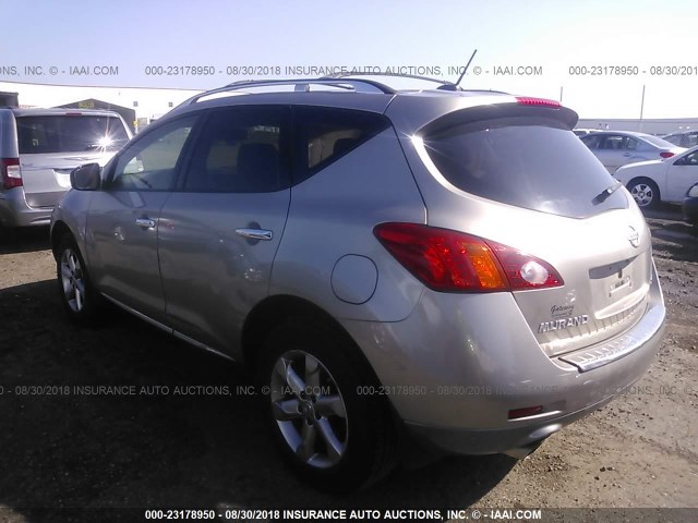 JN8AZ18WX9W211018 - 2009 NISSAN MURANO S/SL/LE SILVER photo 3