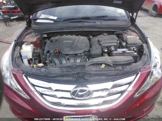 5NPEC4AC3BH258435 - 2011 HYUNDAI SONATA SE/LIMITED BURGUNDY photo 10