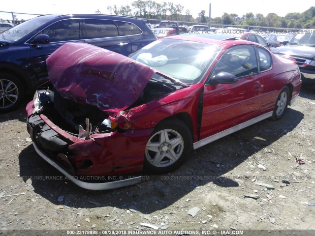 2G1WX15K329355283 - 2002 CHEVROLET MONTE CARLO SS RED photo 2