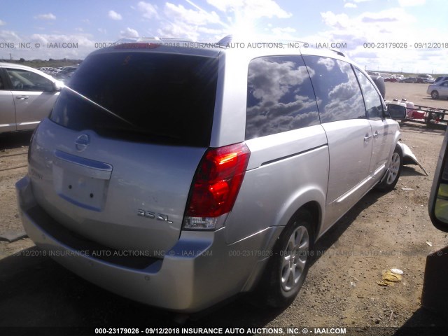 5N1BV28U87N142618 - 2007 NISSAN QUEST S/SE/SL SILVER photo 4