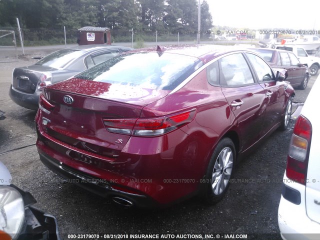 5XXGT4L35JG220186 - 2018 KIA OPTIMA LX/S RED photo 4