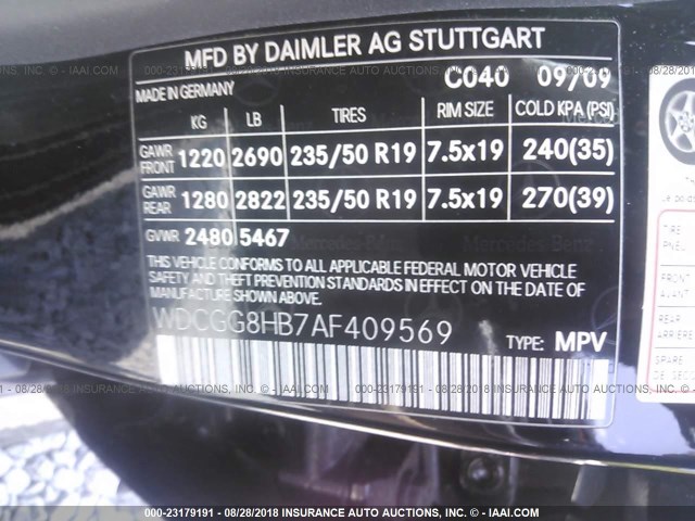 WDCGG8HB7AF409569 - 2010 MERCEDES-BENZ GLK 350 4MATIC BLACK photo 9