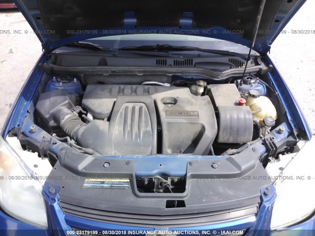 1G1AK12F957639846 - 2005 CHEVROLET COBALT BLUE photo 10