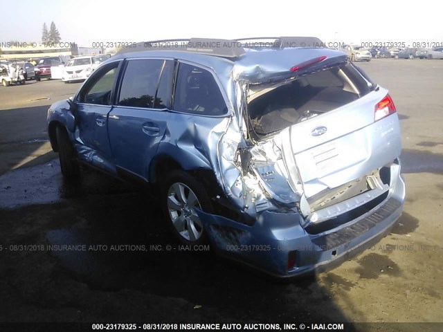 4S4BRBJC3C3258871 - 2012 SUBARU OUTBACK 2.5I LIMITED BLUE photo 3