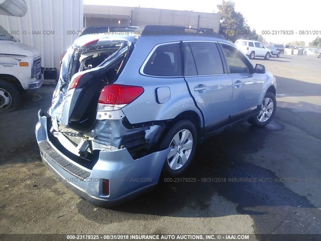 4S4BRBJC3C3258871 - 2012 SUBARU OUTBACK 2.5I LIMITED BLUE photo 4