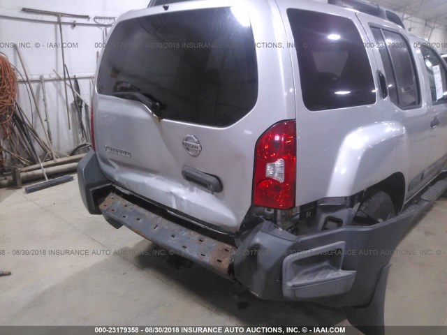 5N1AN08W66C540924 - 2006 NISSAN XTERRA OFF ROAD/S/SE SILVER photo 6