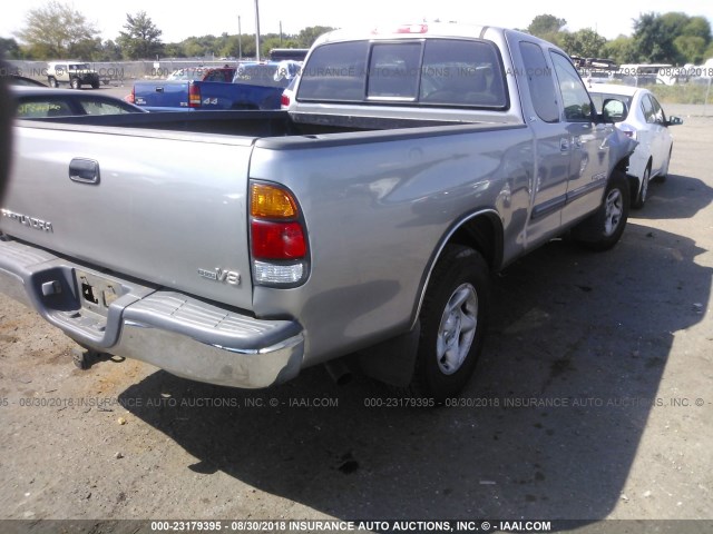 5TBRT341X4S456148 - 2004 TOYOTA TUNDRA ACCESS CAB SR5 GRAY photo 4