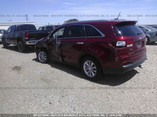 5XYPGDA53GG177187 - 2016 KIA SORENTO LX/L MAROON photo 3