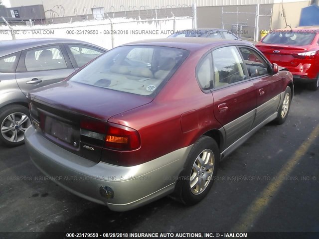 4S3BE686327212942 - 2002 SUBARU LEGACY OUTBACK LIMITED RED photo 4