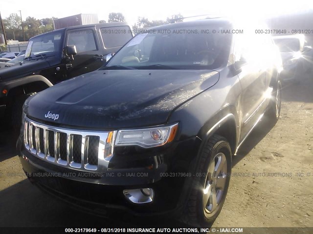 1C4RJFCT8DC524482 - 2013 JEEP GRAND CHEROKEE OVERLAND BLACK photo 2