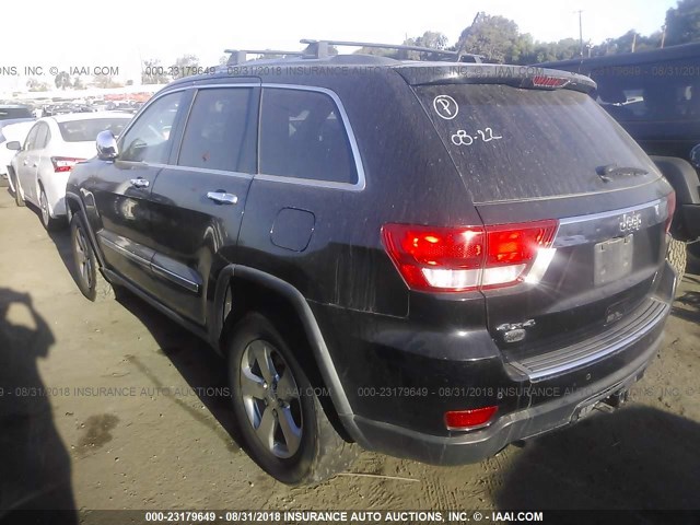 1C4RJFCT8DC524482 - 2013 JEEP GRAND CHEROKEE OVERLAND BLACK photo 3