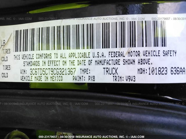 3C6TD5CT9CG321367 - 2012 DODGE RAM 2500 ST BLACK photo 9