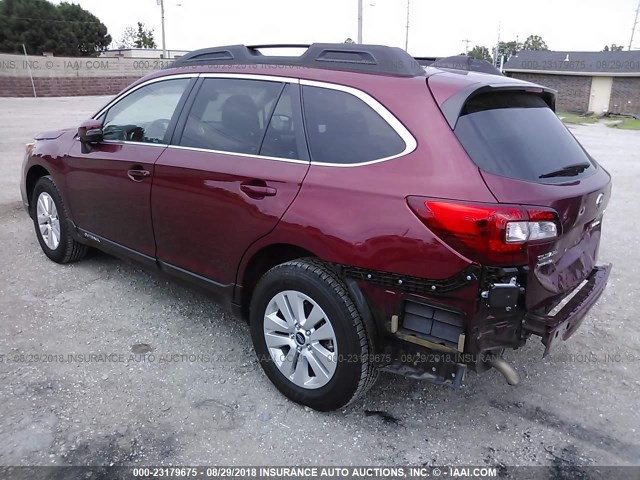 4S4BSAFCXH3373109 - 2017 SUBARU OUTBACK 2.5I PREMIUM RED photo 3