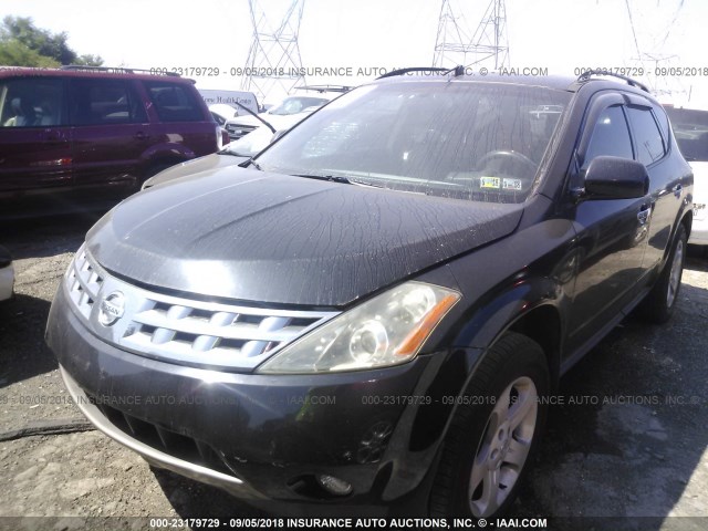 JN8AZ08W14W340297 - 2004 NISSAN MURANO SL/SE BLACK photo 2