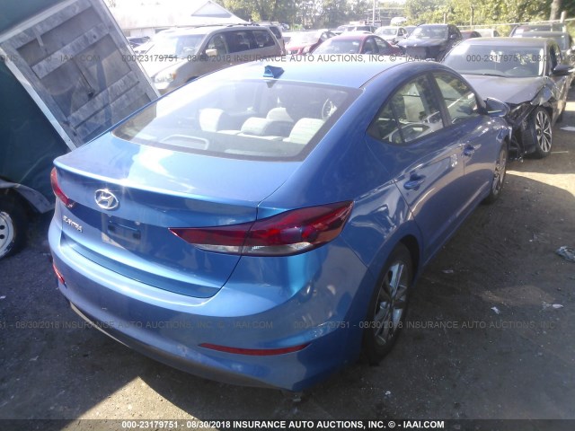 5NPD84LF9JH220730 - 2018 HYUNDAI ELANTRA SEL/VALUE/LIMITED BLUE photo 4