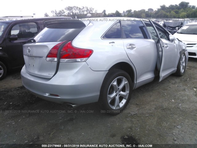 4T3BK11A49U003086 - 2009 TOYOTA VENZA SILVER photo 4