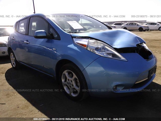 JN1AZ0CP8BT008757 - 2011 NISSAN LEAF SV/SL BLUE photo 1