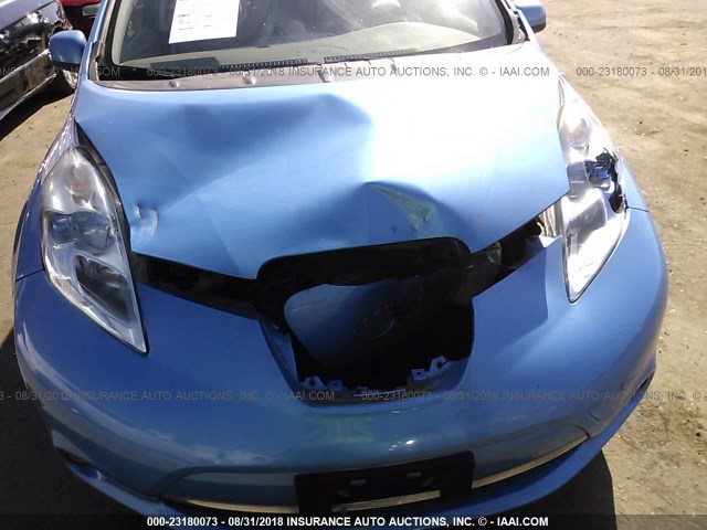 JN1AZ0CP8BT008757 - 2011 NISSAN LEAF SV/SL BLUE photo 6