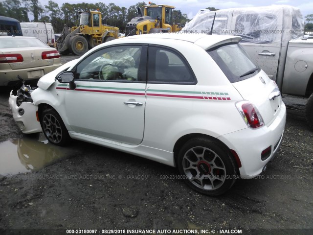 3C3CFFBR4FT755842 - 2015 FIAT 500 SPORT WHITE photo 3