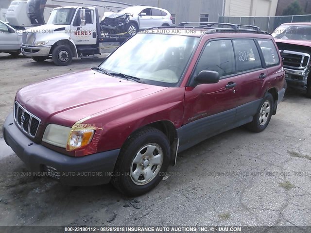 JF1SF63591H768862 - 2001 SUBARU FORESTER L RED photo 2