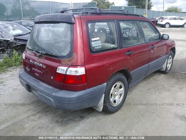 JF1SF63591H768862 - 2001 SUBARU FORESTER L RED photo 4