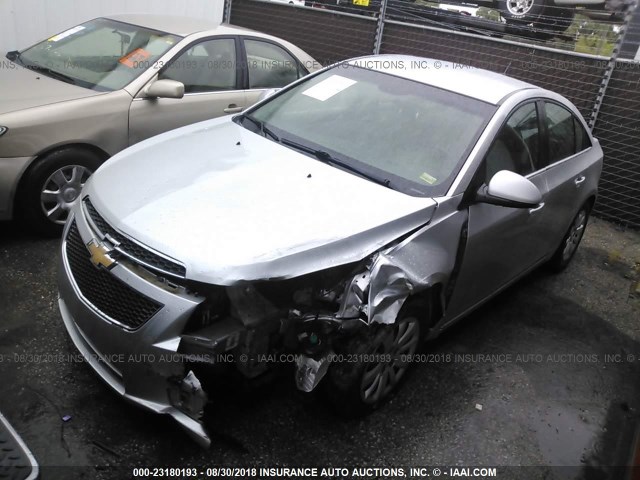 1G1PF5S90B7120101 - 2011 CHEVROLET CRUZE LT SILVER photo 2