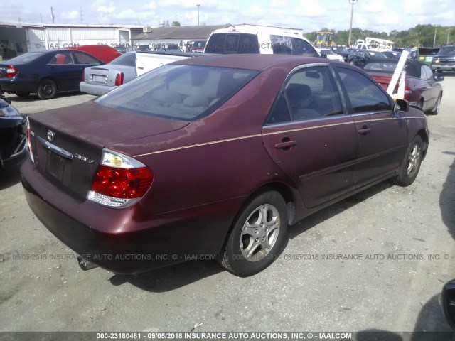4T1BE32K66U107545 - 2006 TOYOTA CAMRY LE/XLE/SE RED photo 4