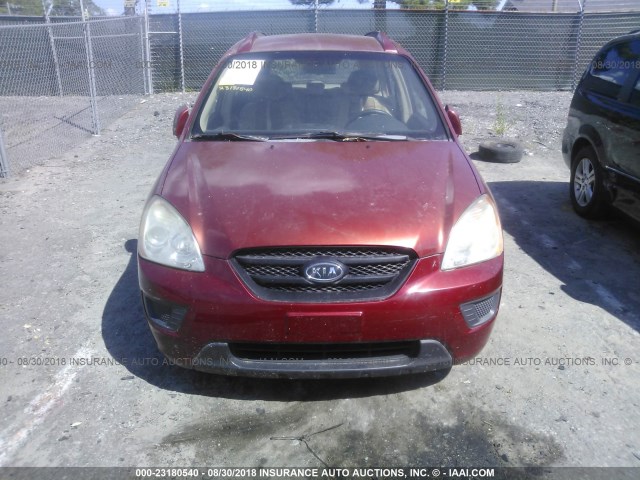 KNAFG525577047129 - 2007 KIA RONDO LX/EX RED photo 6