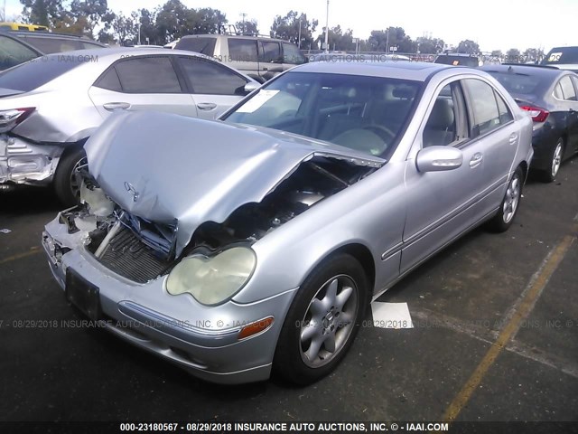 WDBRF81J84F525482 - 2004 MERCEDES-BENZ C 240 4MATIC SILVER photo 2