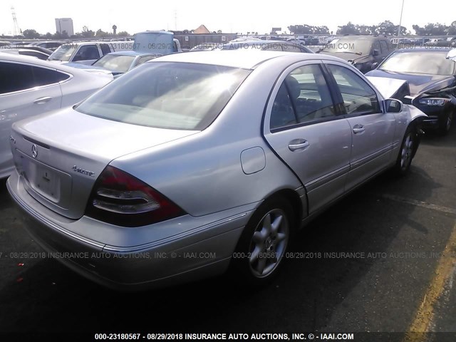 WDBRF81J84F525482 - 2004 MERCEDES-BENZ C 240 4MATIC SILVER photo 4