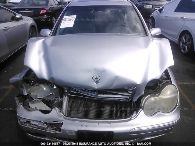 WDBRF81J84F525482 - 2004 MERCEDES-BENZ C 240 4MATIC SILVER photo 6