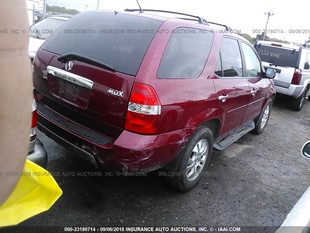 2HNYD18823H509346 - 2003 ACURA MDX TOURING RED photo 4
